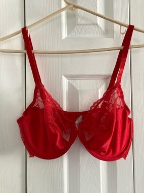 Wacoal 851127 Seasonal Fashion Red Lace Unlined Underwire Bra 34D